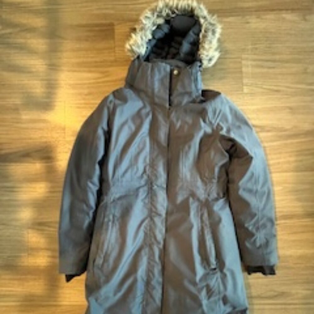 Women's Navy North Face Mid-Length Parka Size Medium